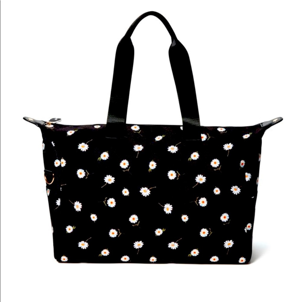NEW Alice+Olivia Duffel Bag Daisy Pattern Removable Shoulder Strap & Zipper …